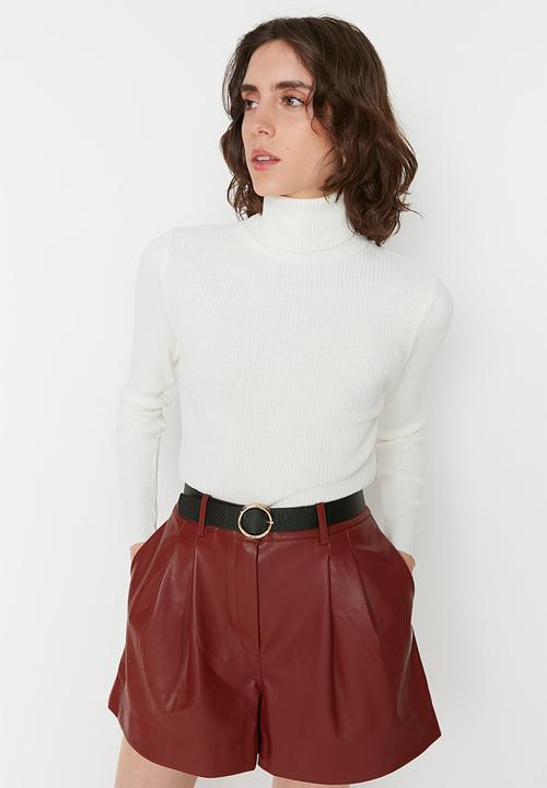 Trendyol - Ecru basic turtleneck knitwear sweater