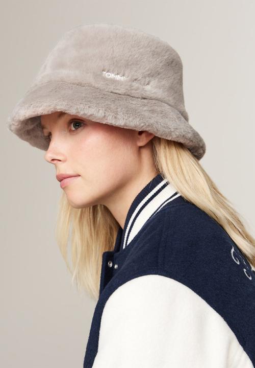 Tommy Hilfiger - Linear fur bucket hat-grey