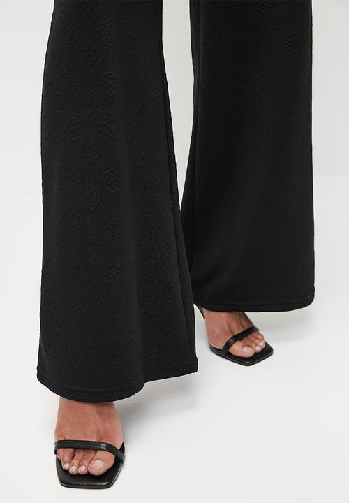 GUESS - Peony Logo Straight Long Pant - Peony Black Aop