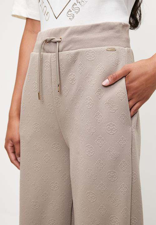 GUESS - Peony Logo Straight Long Pant - Peony Weathered Grey Aop