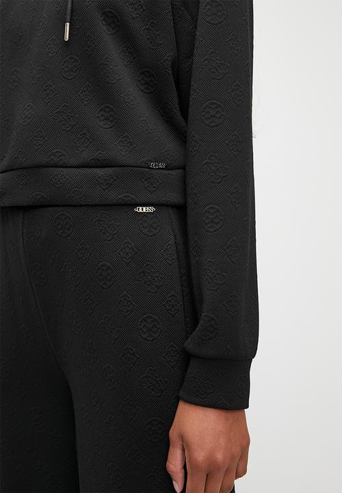 GUESS - Peony logo hoodie sweatshirt - peony black aop