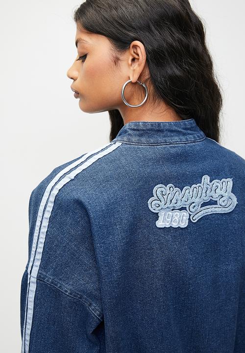 SISSY BOY - CAITLIN: Denim athleisure jacket - Dark Vintage
