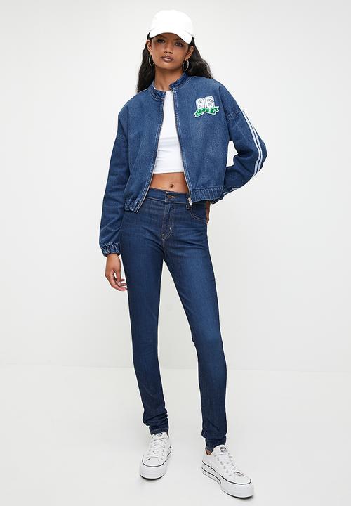 SISSY BOY - CAITLIN: Denim athleisure jacket - Dark Vintage