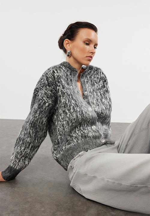 Trendyol - Soft textured patterned jacket look knitted - anthracite 