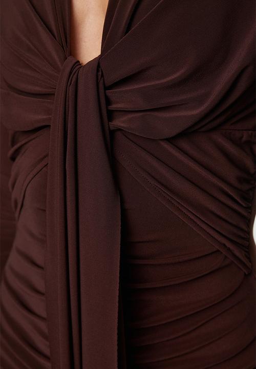 Trendyol - Fitted V Neck Knitted Chic - Brown