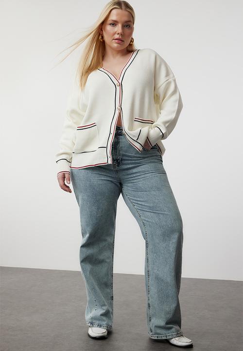 Trendyol - Stripe Detailed Cardigan - Ecru 