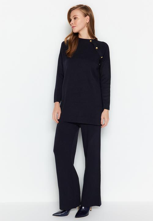 Trendyol - Button Detailed Two-Piece - Dark Navy Blue