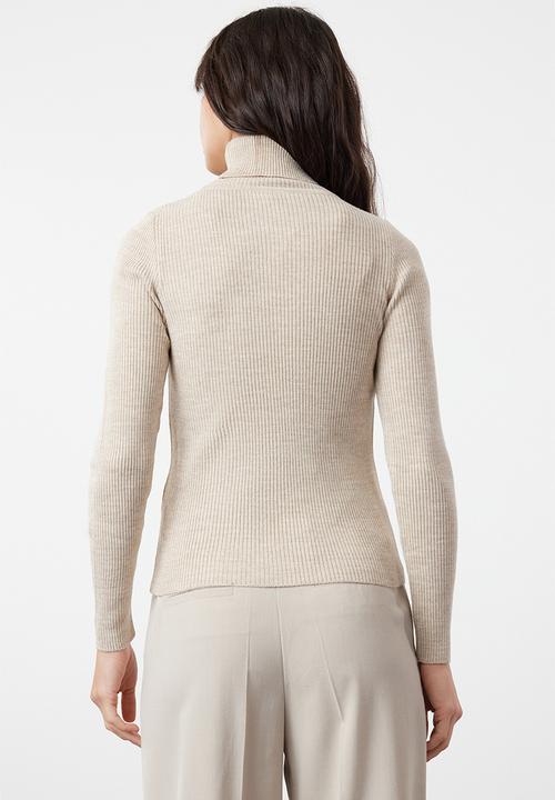 Trendyol - Basic turtleneck knitwear sweater - stone 