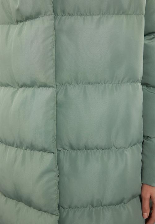 Trendyol - Light khaki snap closure water repellent long quilted puffer jacket
