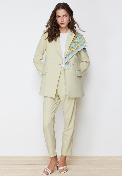 Trendyol - Light Mint Blazer Jacket-Pants Woven Bottom-Top