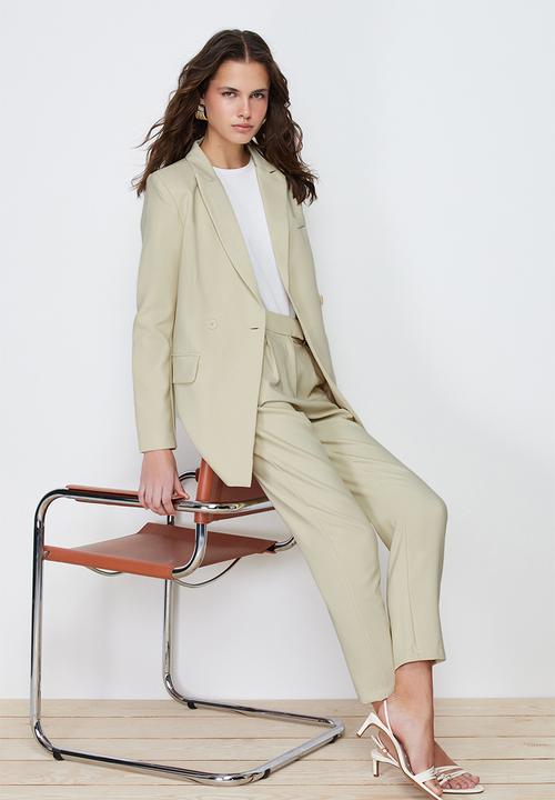 Trendyol - Light Mint Blazer Jacket-Pants Woven Bottom-Top