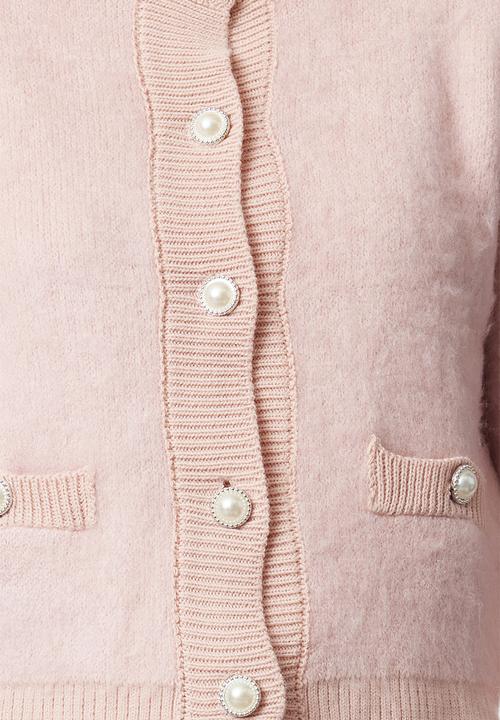 Trendyol - Crop soft texture jacket look knitwear - powder 