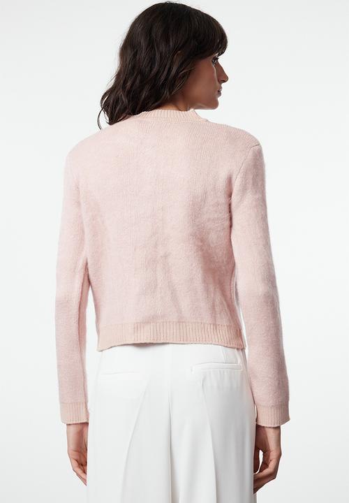Trendyol - Crop soft texture jacket look knitwear - powder 