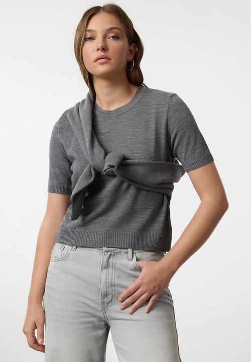 Trendyol - Basic cardigan-blouse knitwear - anthracite 