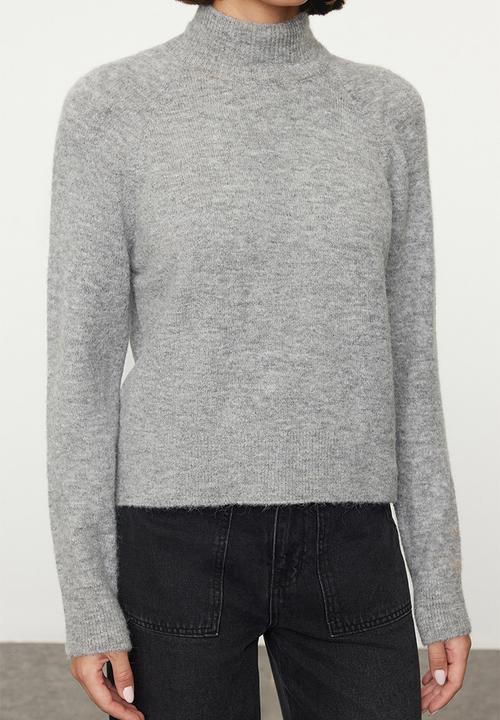 Trendyol - Wool high collar knitwear sweater - grey 