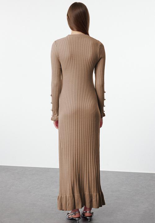 Trendyol - Frilled skirt rib knit - beige