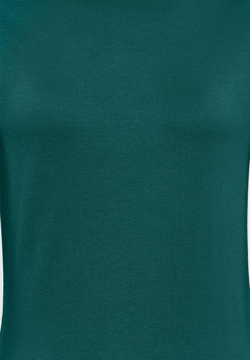 Trendyol - Dark green fitted long sleeve bateau neck viscose stretch knitted top