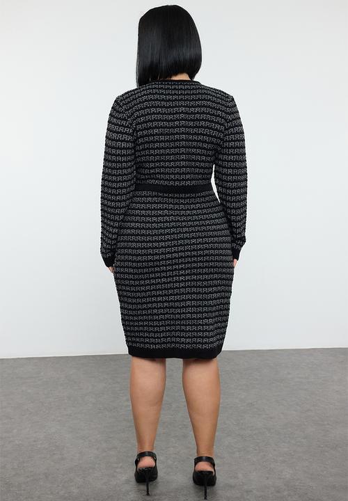 Trendyol - Patterned buttoned dress - black