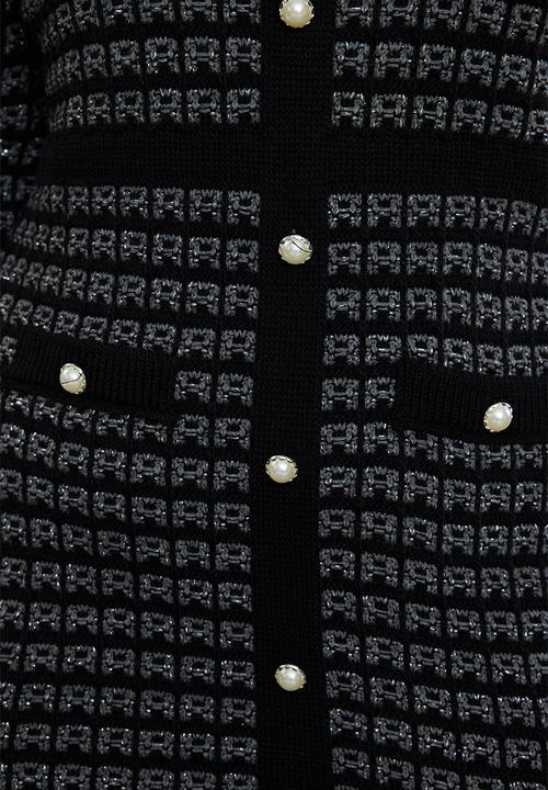 Trendyol - Patterned buttoned dress - black