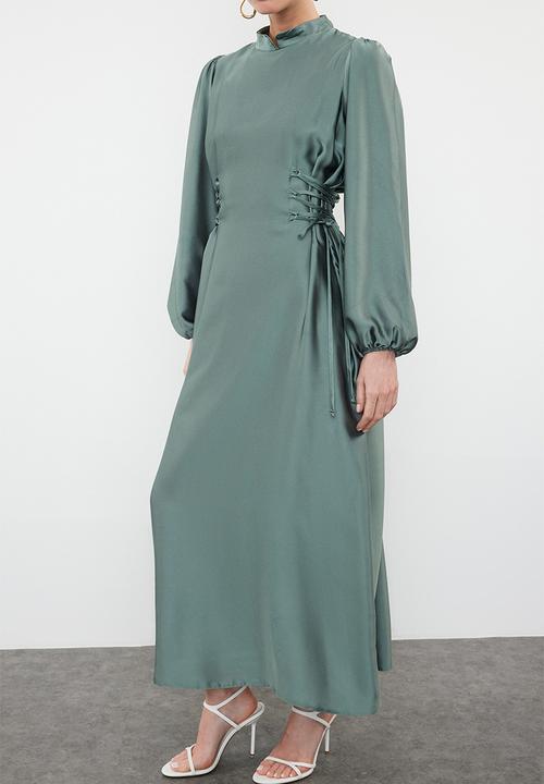 Trendyol - Waist briti satin evening - mint 