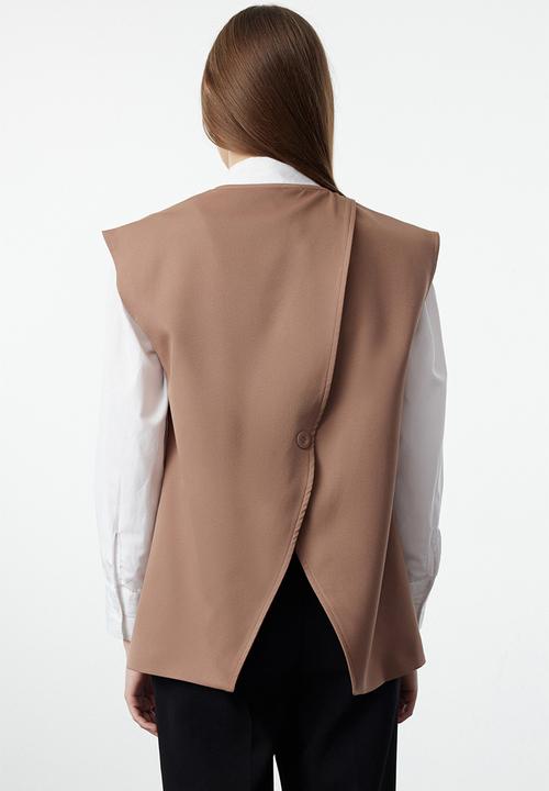 Trendyol - Detailed Woven Vest - Camel