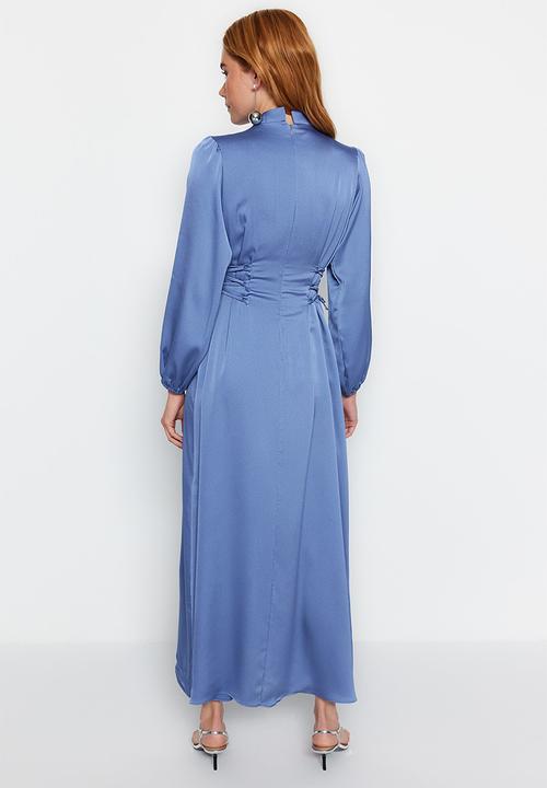 Trendyol - Waist Brit Satin Evening - Blue