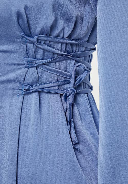 Trendyol - Waist Brit Satin Evening - Blue