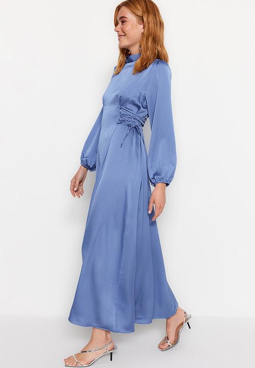 Trendyol - Waist Brit Satin Evening - Blue