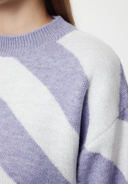 Trendyol - Striped knitted sweater - lilac