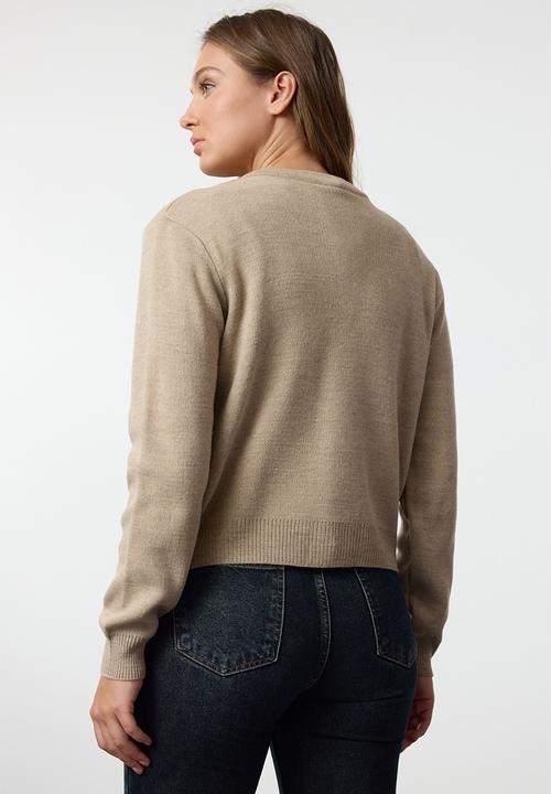 Trendyol - Basic blouse-cardigan set knitwear - stone