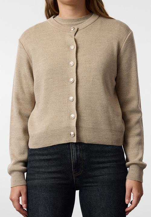 Trendyol - Basic blouse-cardigan set knitwear - stone