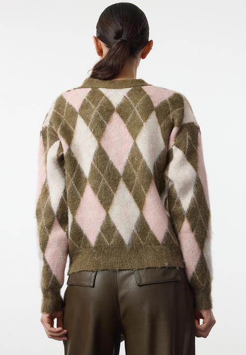 Trendyol - Soft texture plaid patterned knitwear - khaki