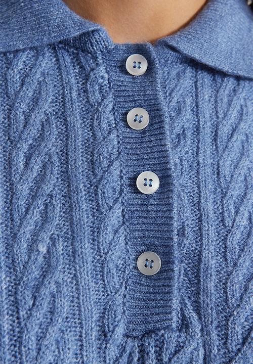 Trendyol - Wide fit soft textured knitwear sweater - blue 