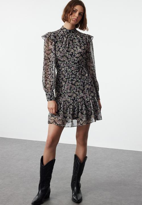 Trendyol - Geometric woven winter dress - multi