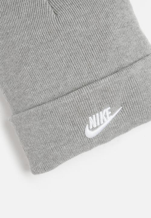 Nike - K Nk Peak Beanie Tc Fut - Dk Grey Heather/White
