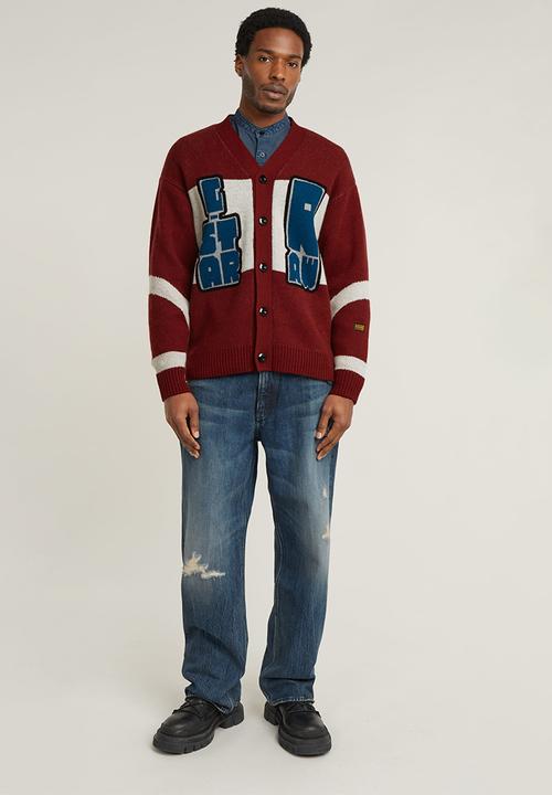 G-STAR - Holiday loose cardigan knit - dry red
