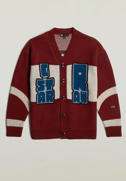 G-STAR - Holiday loose cardigan knit - dry red