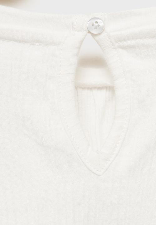 MANGO - T-shirt blanqui - natural
