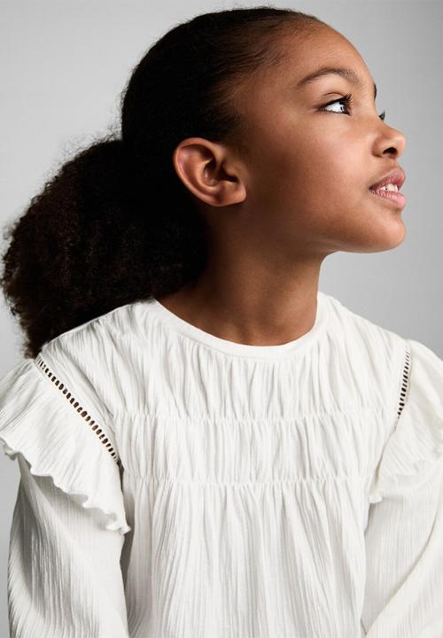 MANGO - T-shirt blanqui - natural