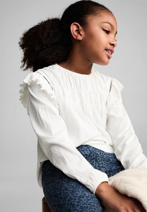 MANGO - T-shirt blanqui - natural