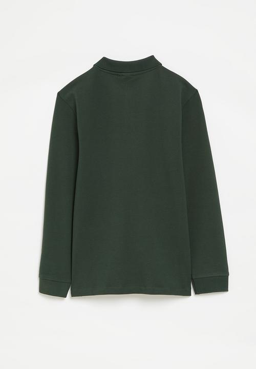 POLO - Boys robert long sleeve golfer - forest green