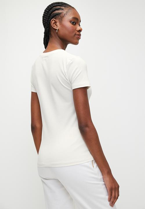 POLO - Wmn ash short sleeve logo T-shirt - off white