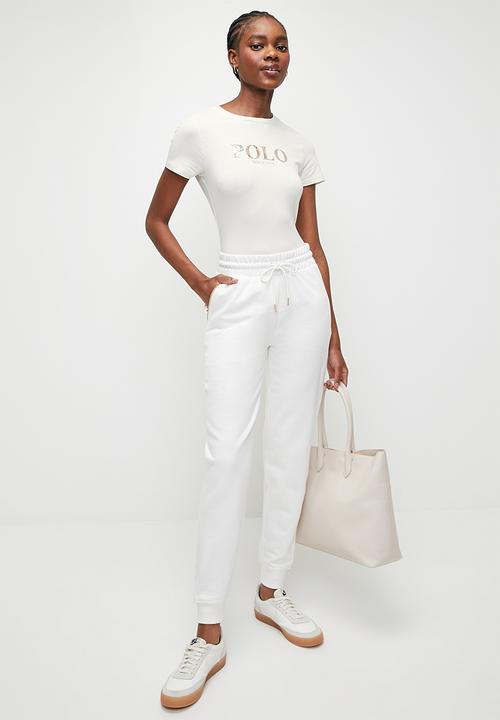 POLO - Wmn ash short sleeve logo T-shirt - off white