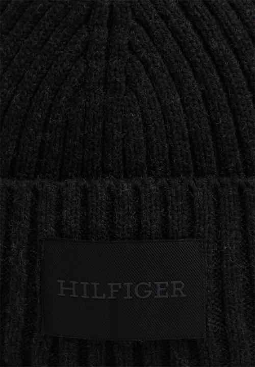 Tommy Hilfiger - Th Monotype Patch Cotton Beanie - Black