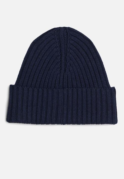 Tommy Hilfiger - Th Monotype Patch Cotton Beanie - Space Blue
