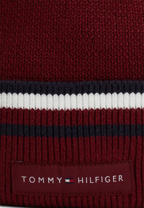 Tommy Hilfiger - Th Corp Love Solid Stripe Beanie - Rouge