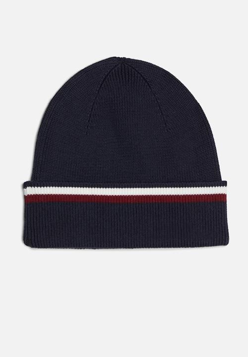 Tommy Hilfiger - Th Corp Love Solid Stripe Beanie - Space Blue