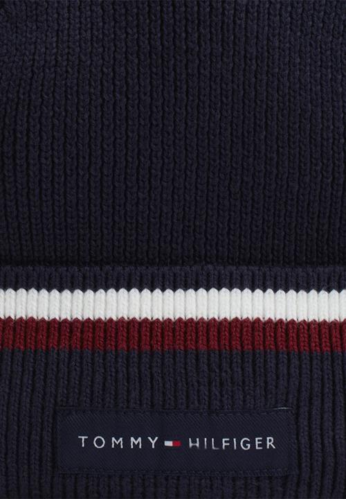 Tommy Hilfiger - Th Corp Love Solid Stripe Beanie - Space Blue