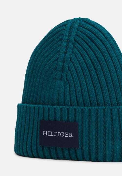 Tommy Hilfiger - Th Monotype Patch Cotton Beanie - Ornamental Green