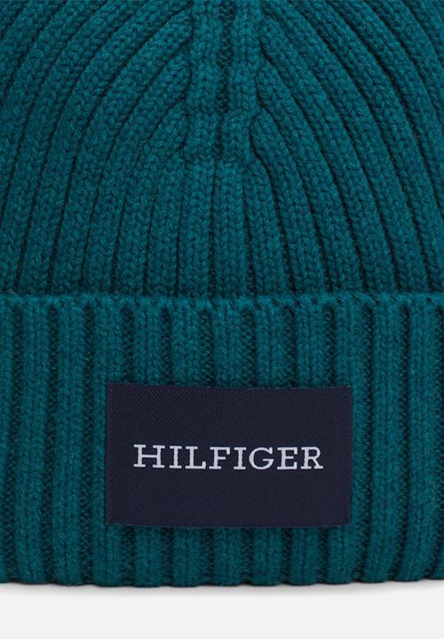 Tommy Hilfiger - Th Monotype Patch Cotton Beanie - Ornamental Green